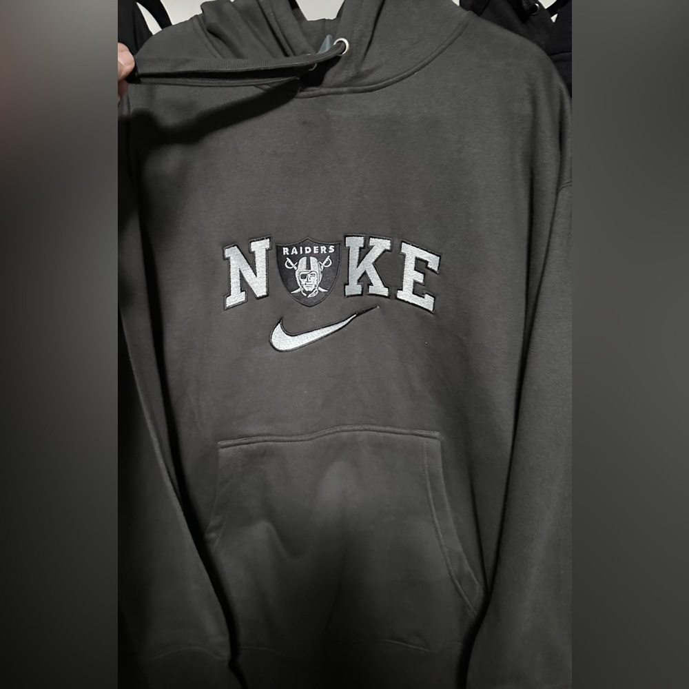 charcoal embroidery hoodie